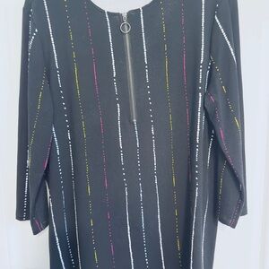 Black Dress with Multicolor Stripes